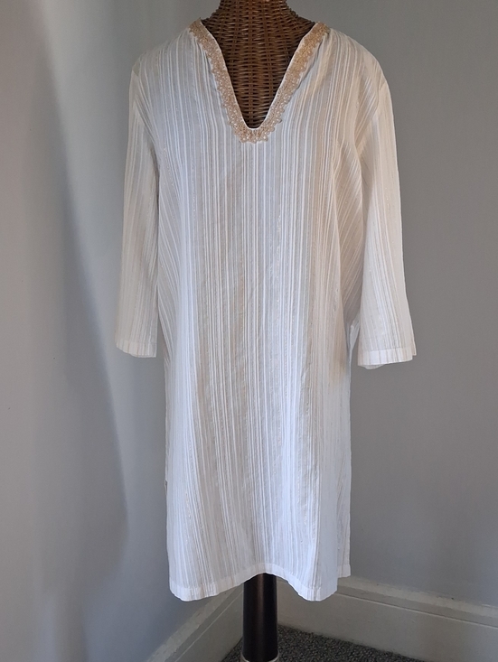 Lilly Pulitzer Tops - Lilly Pulitzer White Tunic with Gold Pinstripes